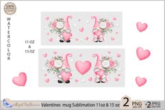 Pink Valentines mug Sublimation| Gnomes mug 11oz 15oz| love Product Image 2