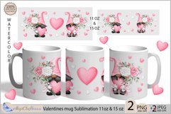 Pink Valentines mug Sublimation| Gnomes mug 11oz 15oz| love Product Image 1