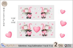 Pink Valentines mug Sublimation| Gnomes mug 11oz 15oz| love Product Image 2