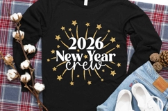New Year Crew 2026 SVG | Retro New Year Sweatshirt PNG Product Image 1