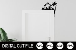 Christmas Door Corner SVG, Christmas Cut file, Nativity PNG Product Image 3
