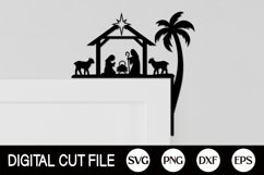 Christmas Door Corner SVG, Christmas Cut file, Nativity PNG Product Image 1
