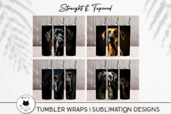 tumblers with great dane portraits