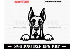 Peeking Great Dane Dog SVG PNG DXF EPS PDF Product Image 1