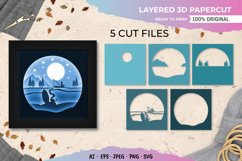 3D Shadowbox Great Kraken Fishing A Boy Layered Papercut Product Image 1