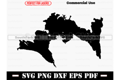 Great Moose Lake Maine Map Silhouette SVG PNG DXF EPS PDF Product Image 1