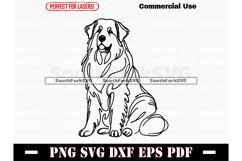 Great Pyrenees Dog Line Art SVG PNG DXF EPS PDF Product Image 1