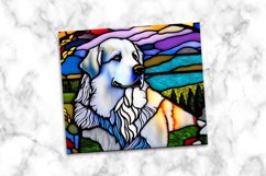 Great Pyrenees Stained Glass Dog 20 oz Skinny Tumbler Product Image 3