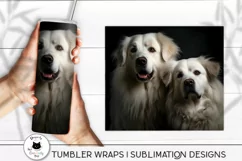 tumbler with great pyrenees dog wrap