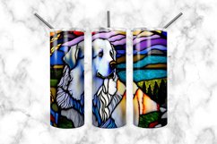 Great Pyrenees Stained Glass Dog 20 oz Skinny Tumbler Product Image 2