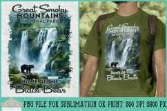Great Smoky Mountains National Park Home Of The Black Bear PNG DTF Sublimation