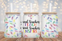 Teachers Inspire- 16oz Libbey Glass - PNG Sublimation Design Product Image 1