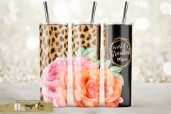 floral tumbler for mom sublimation wrap design 20 oz Product Image 1