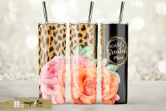 floral tumbler for mom sublimation wrap design 20 oz Product Image 1