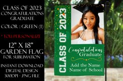 Graduation Garden Flag PNG Sublimation Design, Green 2023 Product Image 1