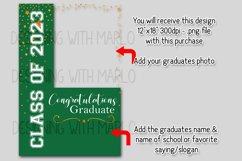 Graduation Garden Flag PNG Sublimation Design, Green 2023 Product Image 2
