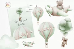 Up Up and Away Watercolor Clipart Png Product Image 4