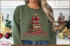 All Booked For Christmas PNG, Christmas Vintage Book Stack Product Image 5