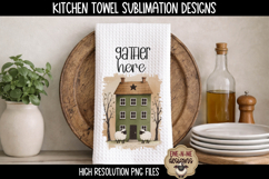 Primitive Saltbox Houses - Sublimation Kitchen Towel Designs Product Image 2