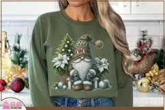 Christmas Gnome png, Christmas Gnome poinsettia sublimation Product Image 7