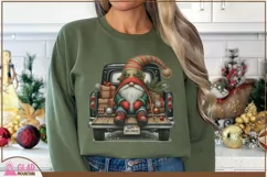 Christmas Gnome vintage truck, Happy Holidays Gnome truck Product Image 8