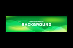 Green abstract wavy geometric horizontal banner design Product Image 2