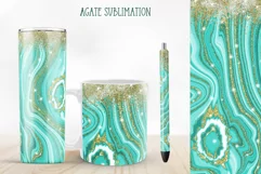 green agate sublimation design for tumbler and mug and pen