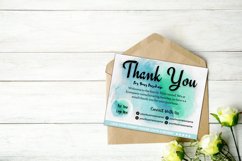  Green and Blue Abstract Watercolor Background Single-Sided Canva Template Thank You Card for Small Business