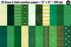 20 Green and Gold seamless digital papers Product Image 1