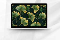Green and Gold Ginkgo Digital Paper Bundle Product Image 3