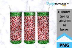 Green and Red Leopard Glitter Tumbler - Sublimation Product Image 1