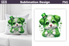 St. Patrick's Day Pillow | Dog Clover Sublimation Product Image 1