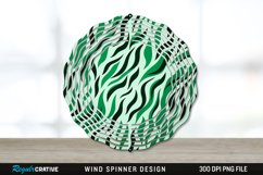 Green Animal Print Wind Spinner Sublimation PNG Design Product Image 1