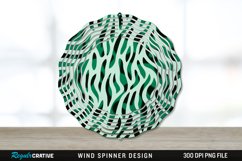 Green Animal Print Wind Spinner Sublimation PNG Design Product Image 1
