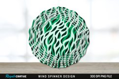 Green Animal Print Wind Spinner Sublimation PNG Design Product Image 1
