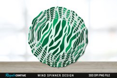 Green Animal Print Wind Spinner Sublimation PNG Design Product Image 1