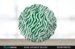 Green Animal Print Wind Spinner Sublimation PNG Design Product Image 1