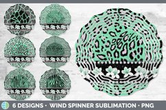 Bundle of six Green Animal Print wind spinner sublimation designs.