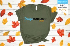 T-shirt Mockup Fall | Bella Canvas mockup Green | JPG | PSD Product Image 1