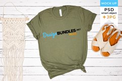 Green t-shirt mockup Boho | Bella canvas mockup woman Product Image 1