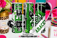 Green Black Cheer Tumbler PNG | Glitter Wrap Product Image 2