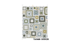 Green blue yellow geometric squares cross stitch pattern - Tango Stitch