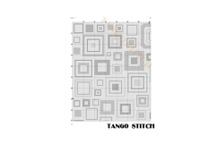 Green blue yellow geometric squares cross stitch pattern - Tango Stitch