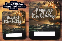 Scenic Orange Boats Birthday Print & Cut Money Card Product Image 1
