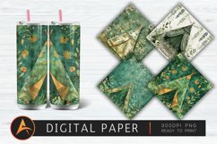 Green Boho Tent Digital Paper Product Image 1