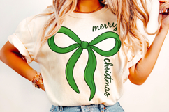 Merry Christmas PNG, Holiday PNG, Christmas Coquette Bow PNG Product Image 2