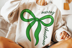 Merry Christmas PNG, Holiday PNG, Christmas Coquette Bow PNG Product Image 3