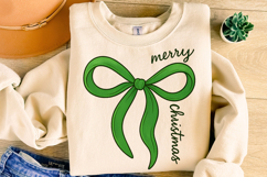 Merry Christmas PNG, Holiday PNG, Christmas Coquette Bow PNG Product Image 5