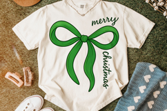 Merry Christmas PNG, Holiday PNG, Christmas Coquette Bow PNG Product Image 1