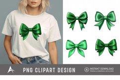 Watercolor Green Bow Clipart Product Image 1